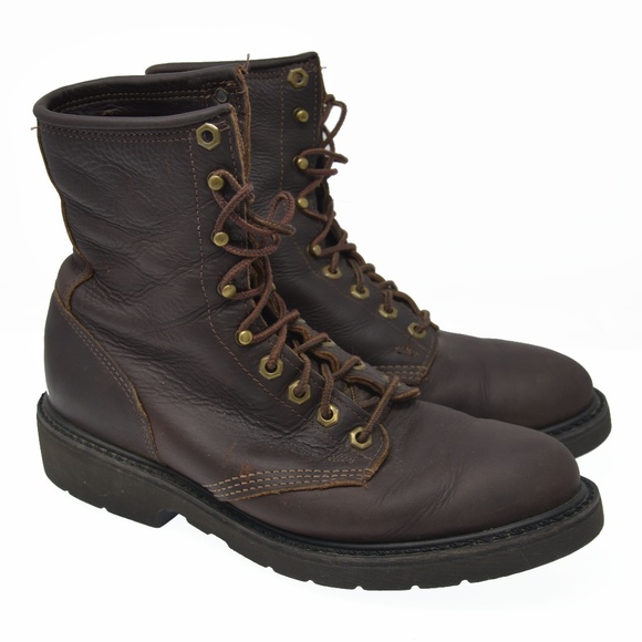 *Double H Sz 8D Brown Leather Utility Work Boots - Picture 1 of 6